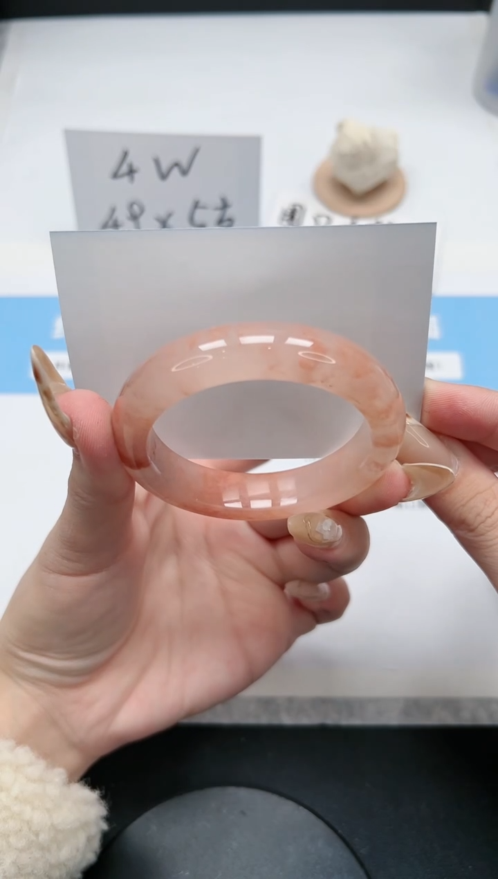 【闪购商品】石英质玉手镯未镶嵌239/桃花52.2