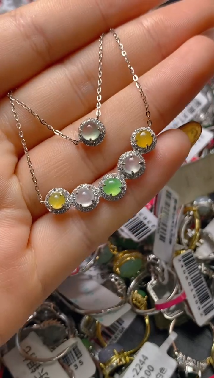 银S925镶嵌戒指翡翠百内无证书