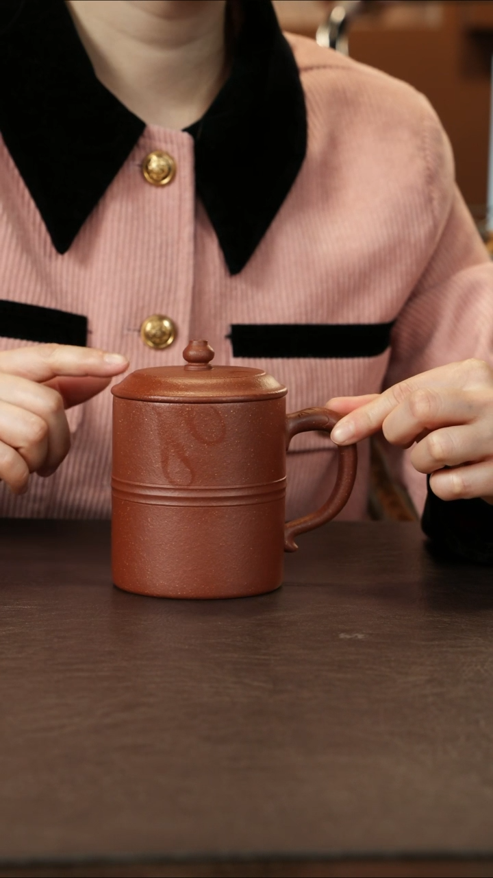 茶杯紫砂降坡泥盖杯 400cc