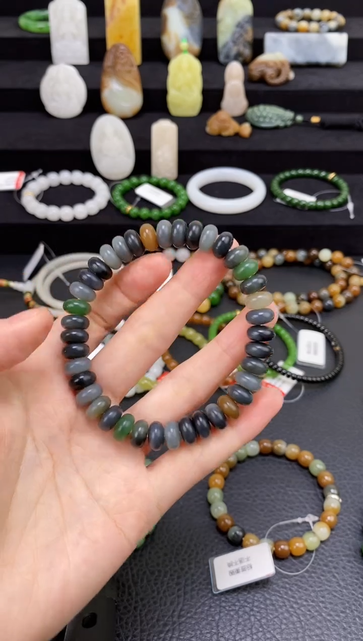 未镶嵌和田玉挂件算盘手串