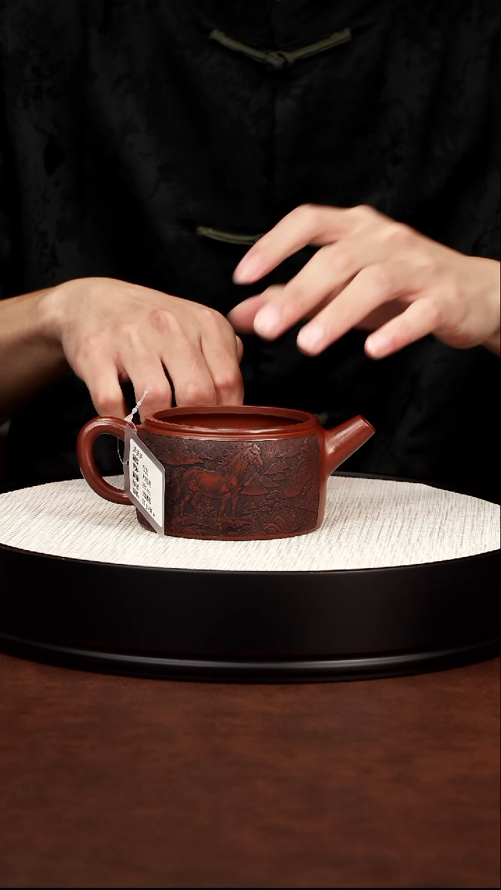 茶壶紫砂宜兴紫砂 汉瓦大红袍 顾建根