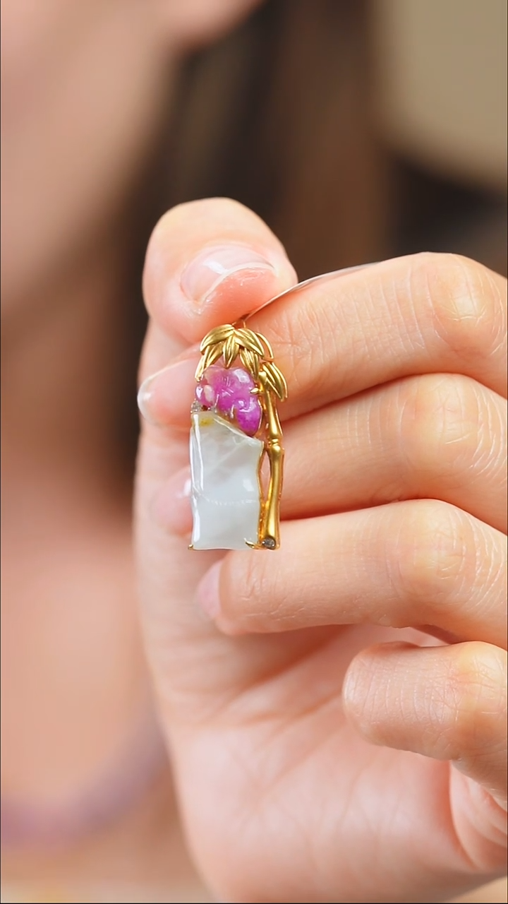 苏纪石（舒俱来）18K金镶嵌吊坠(不含链)63