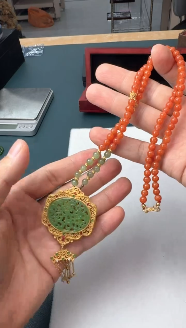 和田玉未镶嵌项链【JQ】和田玉镂空DIY项链（多样性发其一）