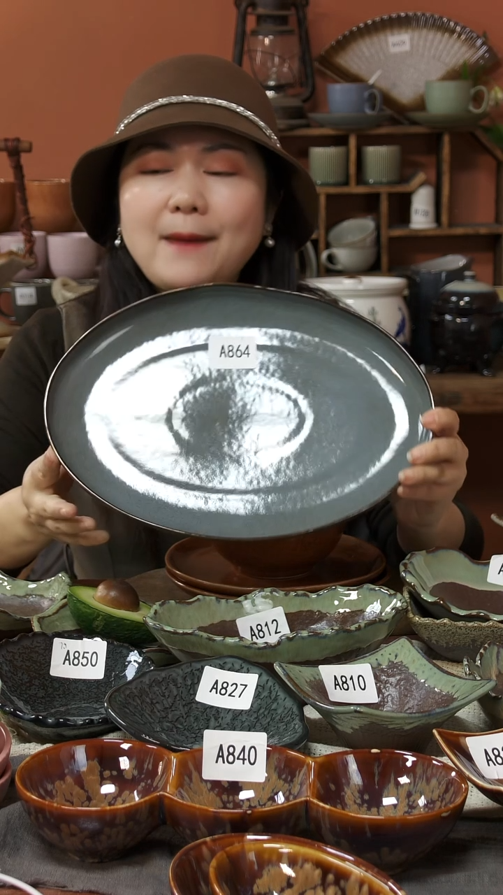 陶瓷A864陶瓷鱼盘一个微瑕