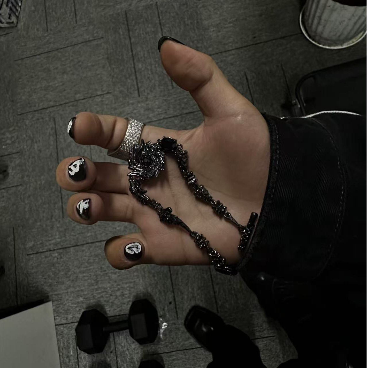 合金手链 【玛丽 血腥 暗夜黑武士 手链 】国潮风发字嘻哈潮人街头