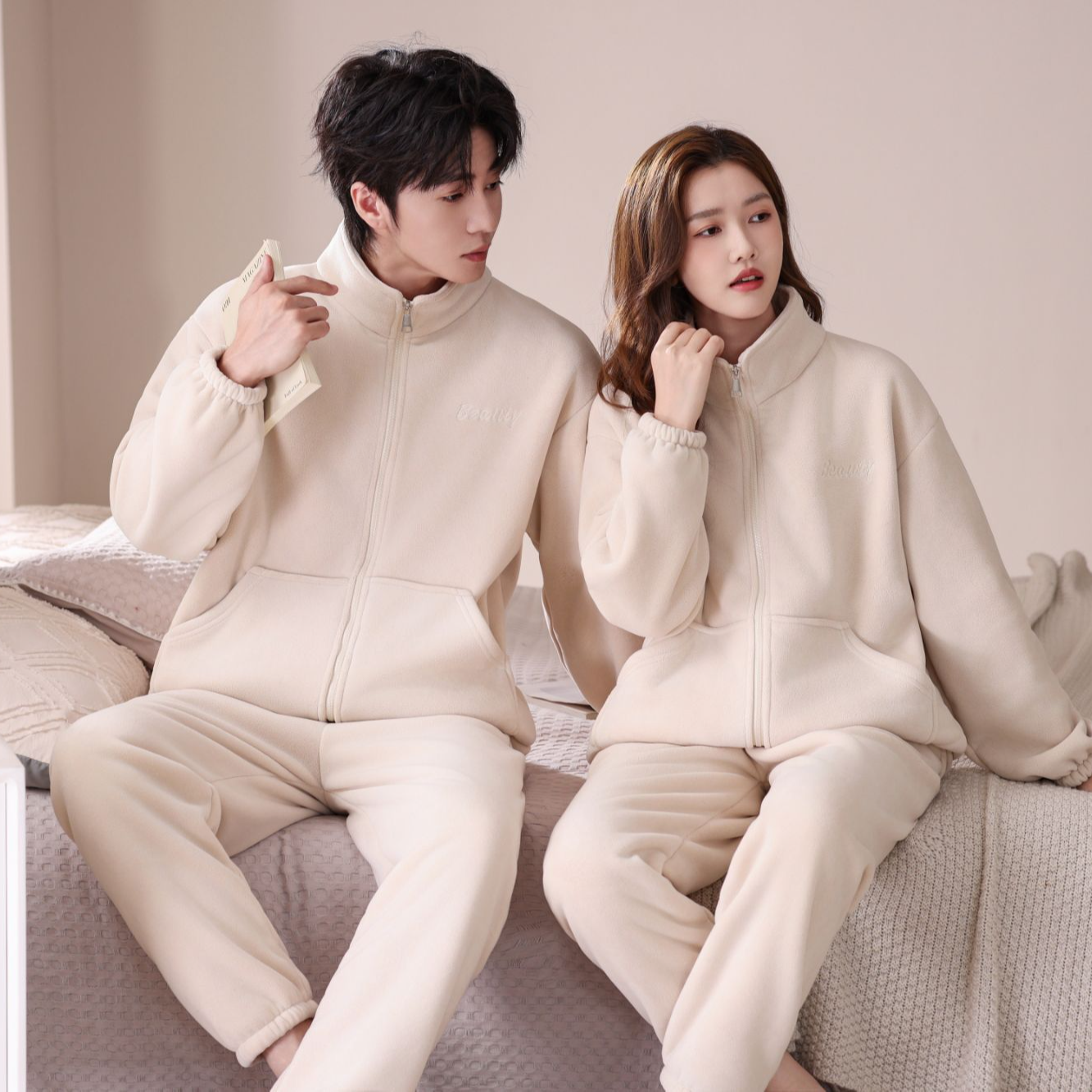 【四代升级海豚绒】立领可外穿家居服2025秋冬季保暖加绒加厚睡衣