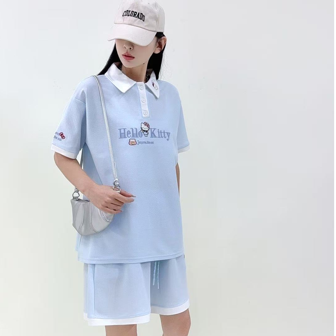 女夏季polo上衣短裤套装 XF 211