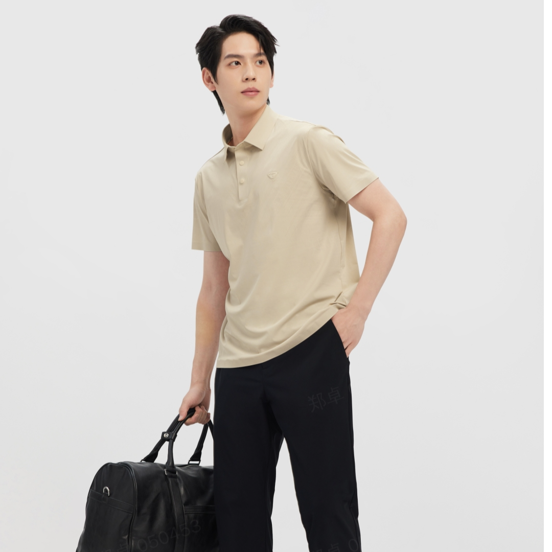 Septwolves/七匹狼Polo衫春夏水洗春季男士夏季纯色纽扣户外运动