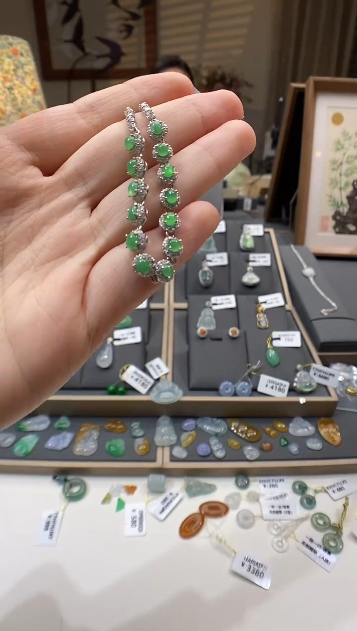 【闪购商品】翡翠手链银S925镶嵌手链