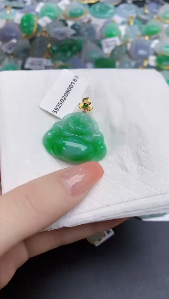 【闪购商品】翡翠颈饰18K金镶嵌天然缅甸翡翠A货