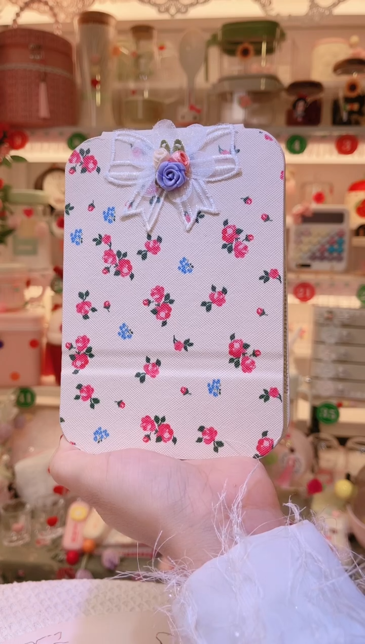 玫瑰花折叠镜小——手工制作品质好！