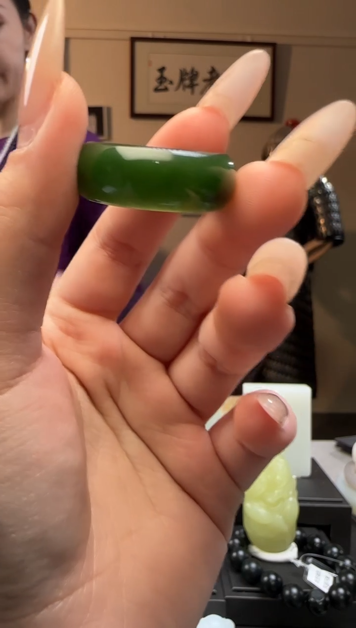 【闪购商品】和田玉碧玉戒指未镶嵌（19-21）