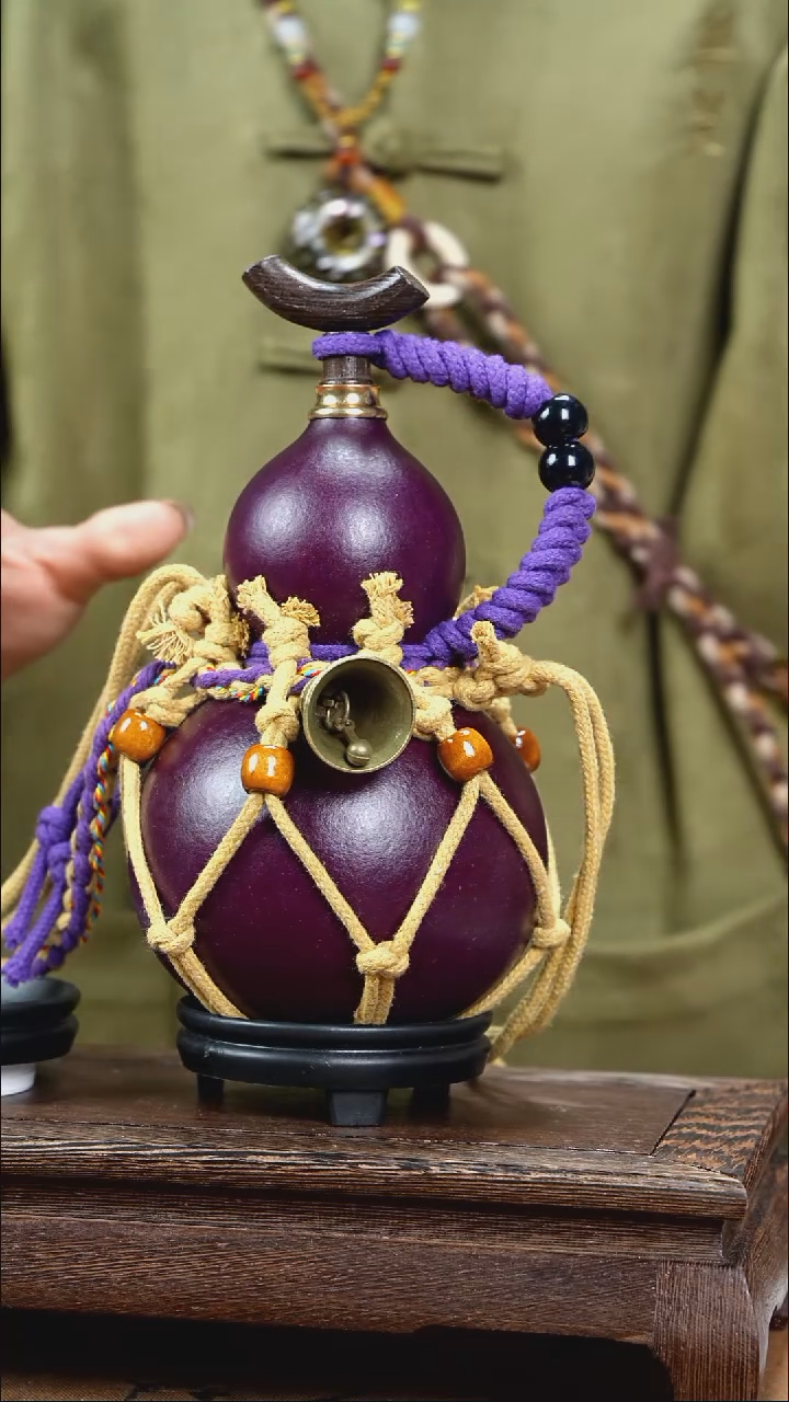 YM012复古网兜款天然酒葫芦（一物一拍）