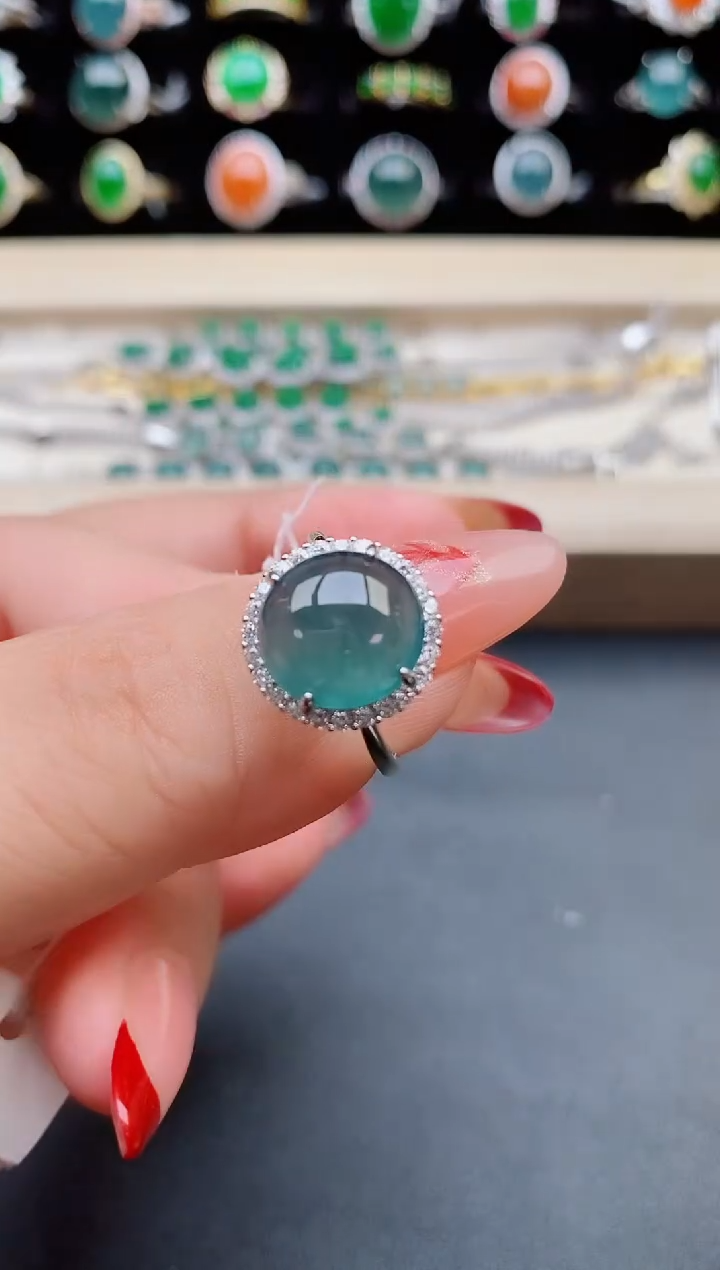 【闪购商品】翡翠戒指银S925镶嵌312321