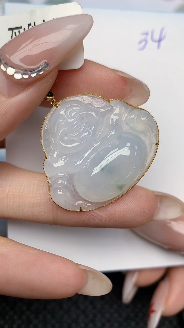 【闪购商品】翡翠颈饰18K金镶嵌天然翡翠A货