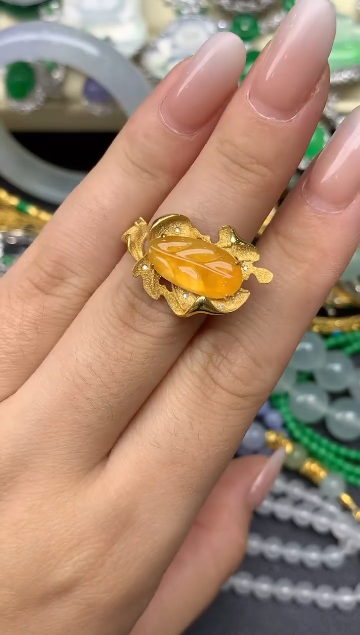 翡翠戒指18K金镶嵌269-七夕珠宝季