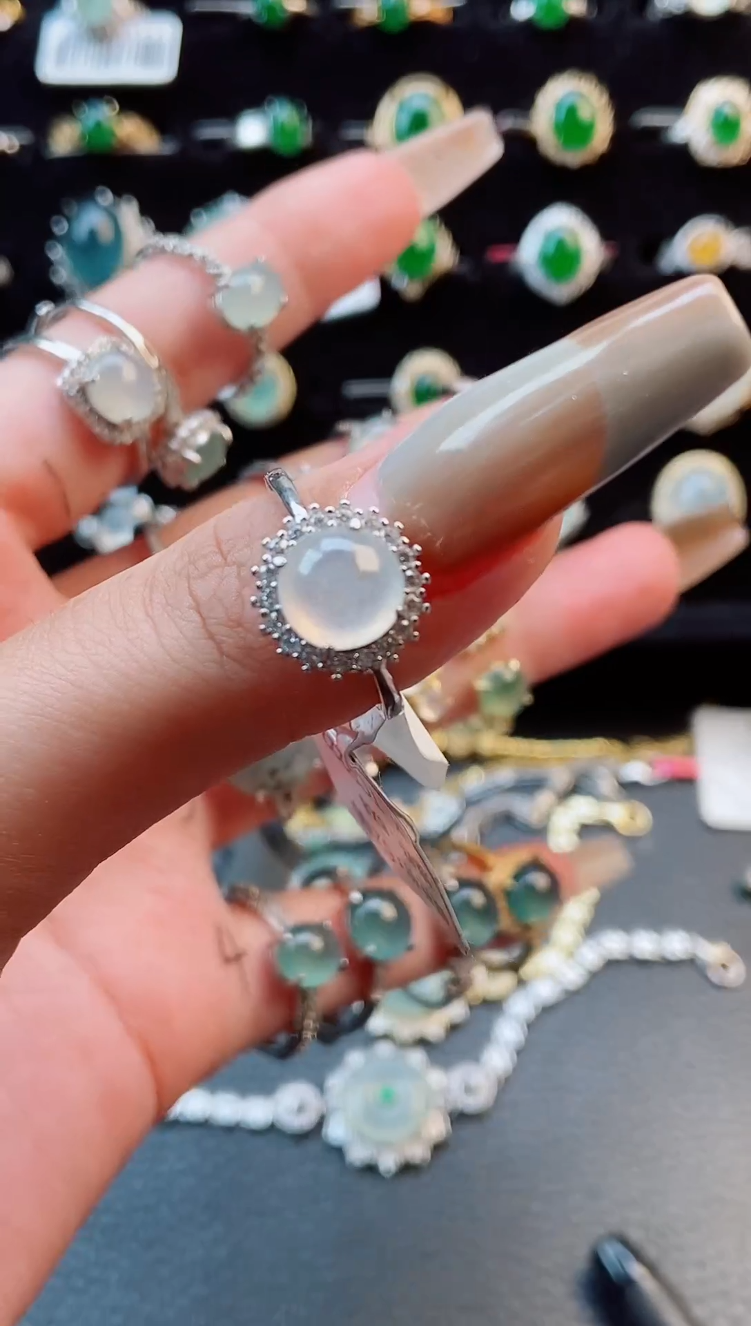 【闪购商品】翡翠戒指银S925镶嵌戒指8