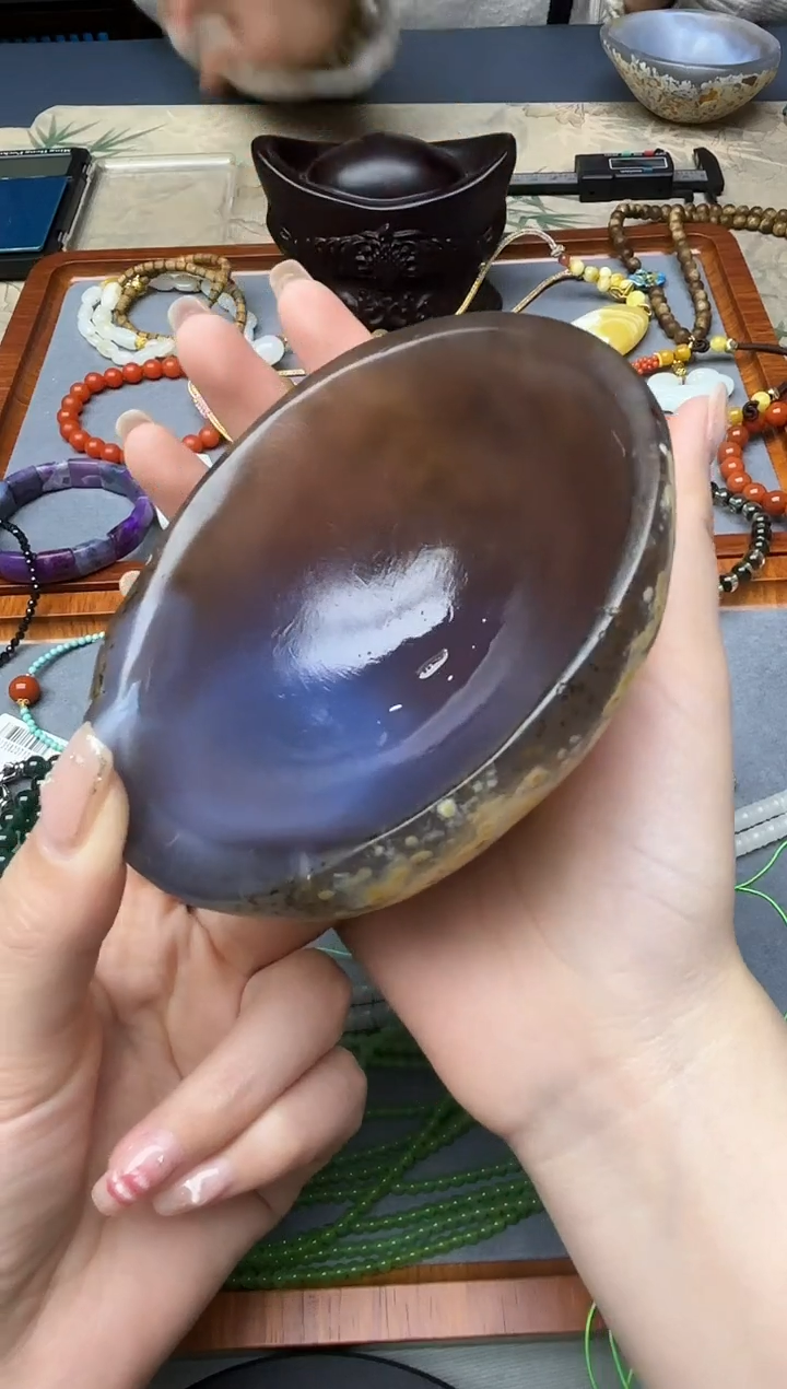 未镶嵌车挂玛瑙/玉髓玛瑙碗摆件GW