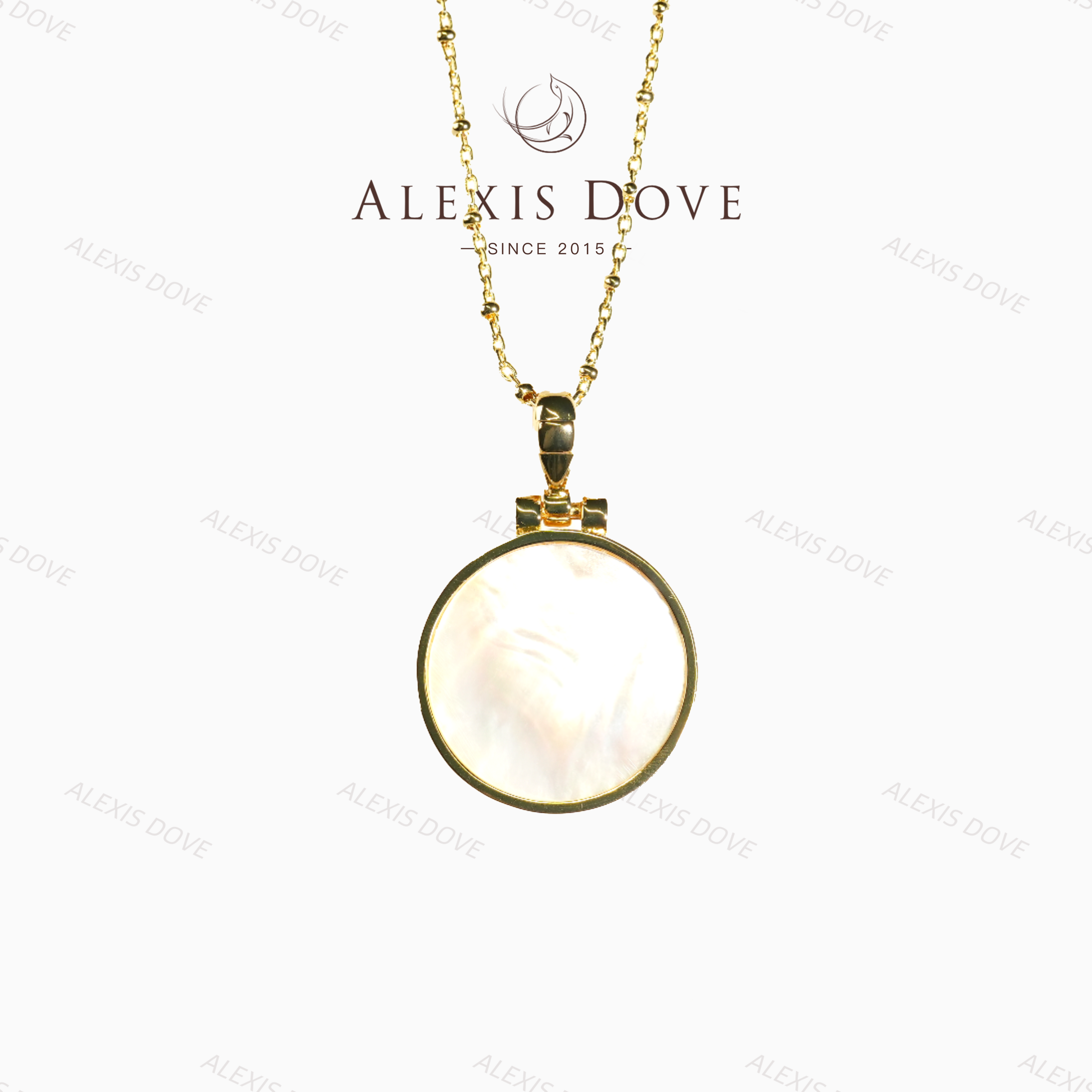 合金合成锆石项链 欧美时尚简约百搭贝母项链