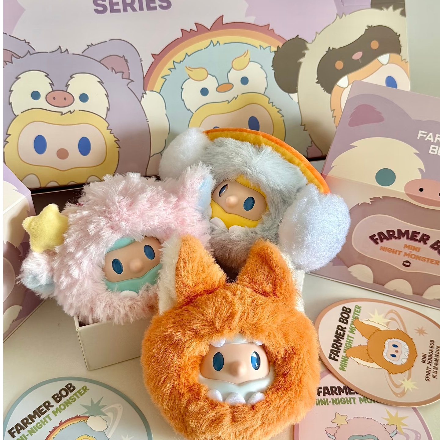 【小橘子】正版BOB怪奇夜游团毛绒球系列