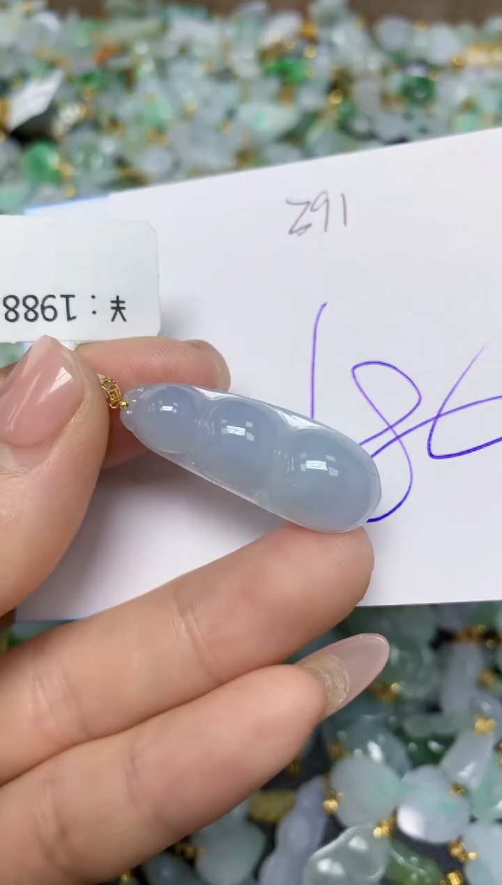 【闪购商品】翡翠挂件18K金镶嵌 天然翡翠A货