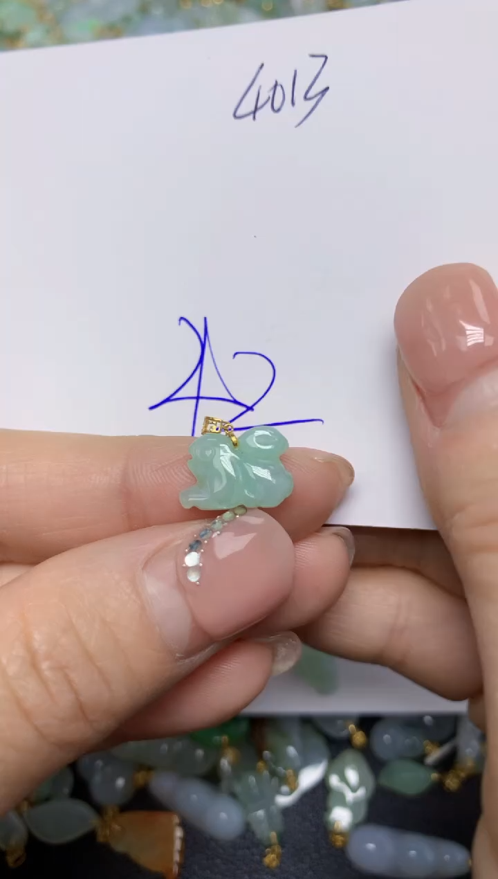 【闪购商品】翡翠挂件18K金镶嵌 天然翡翠A货