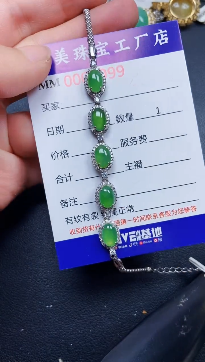 翡翠银S925镶嵌颈饰1099