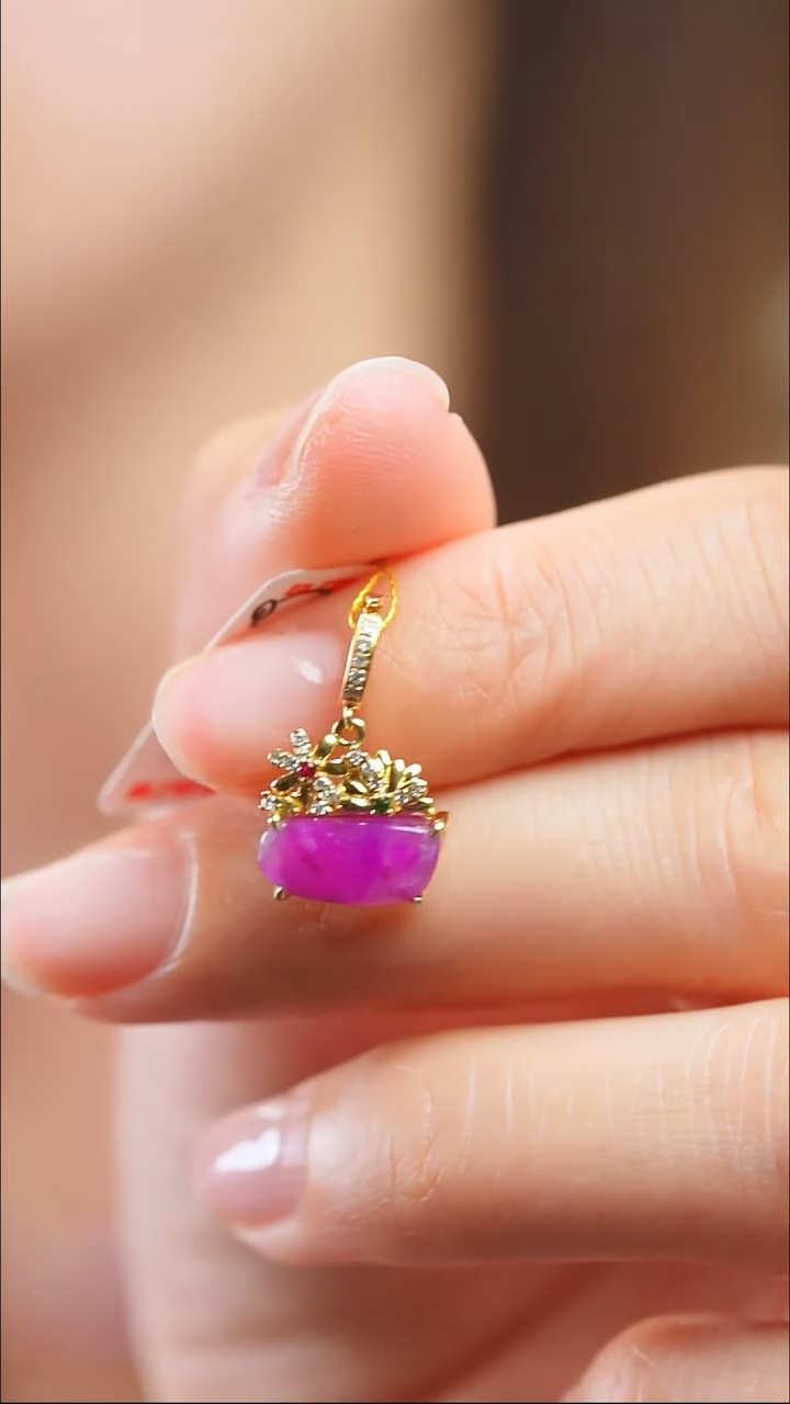 苏纪石（舒俱来）18K金镶嵌吊坠(不含链)5