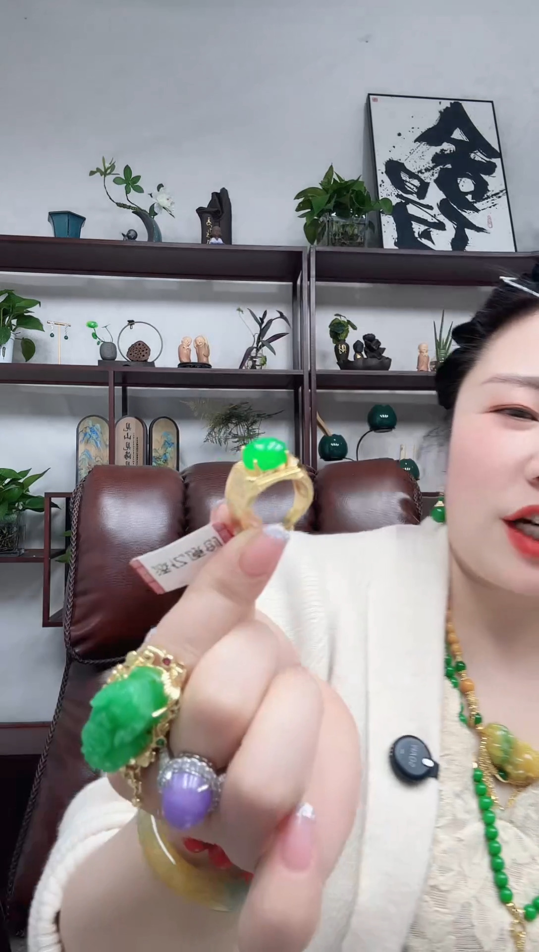 14K金镶嵌戒指翡翠老高珠宝仓男戒