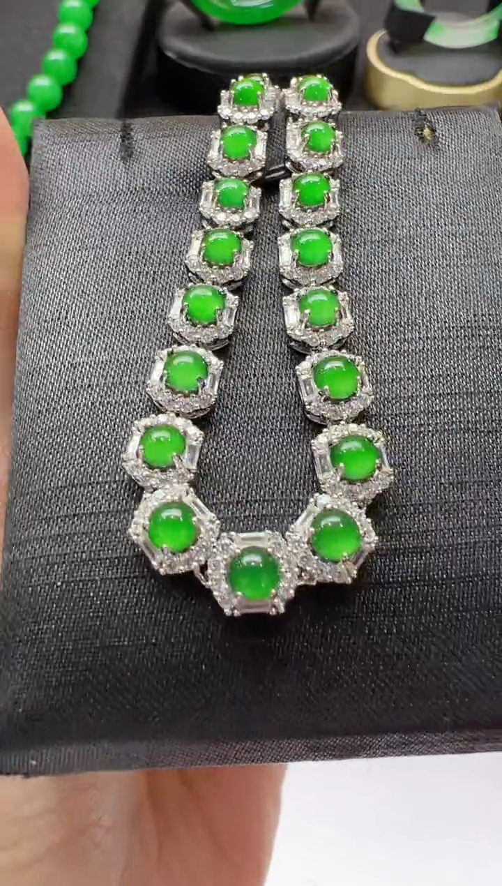 【闪购商品】翡翠手链银S925镶嵌多样性发货拍一发一