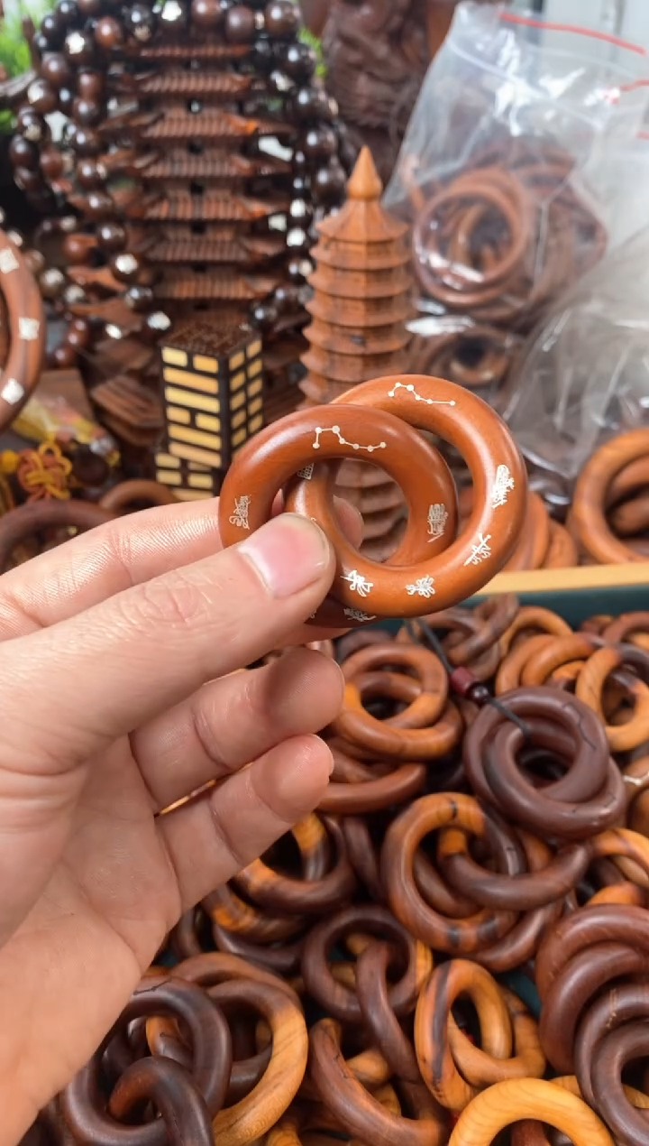 【闪购商品】木枣木镶银五雷小乾坤圈随机发货