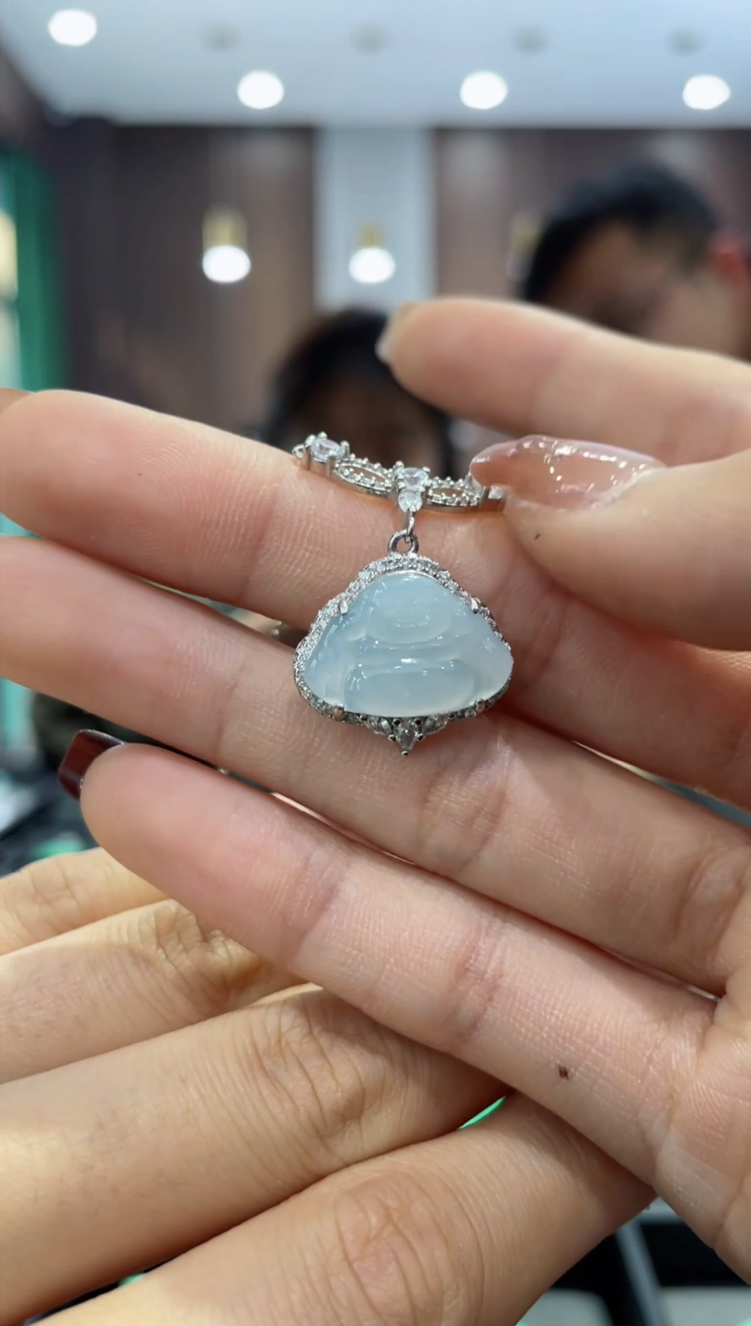 【闪购商品】翡翠吊坠(不含链)银S925镶嵌y0034-天然翡翠a货吊坠