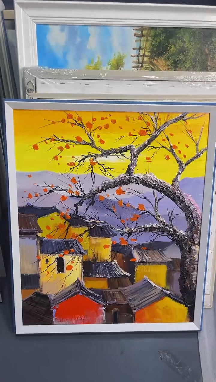 【闪购商品】油画10号 50*60 村庄-手绘油画