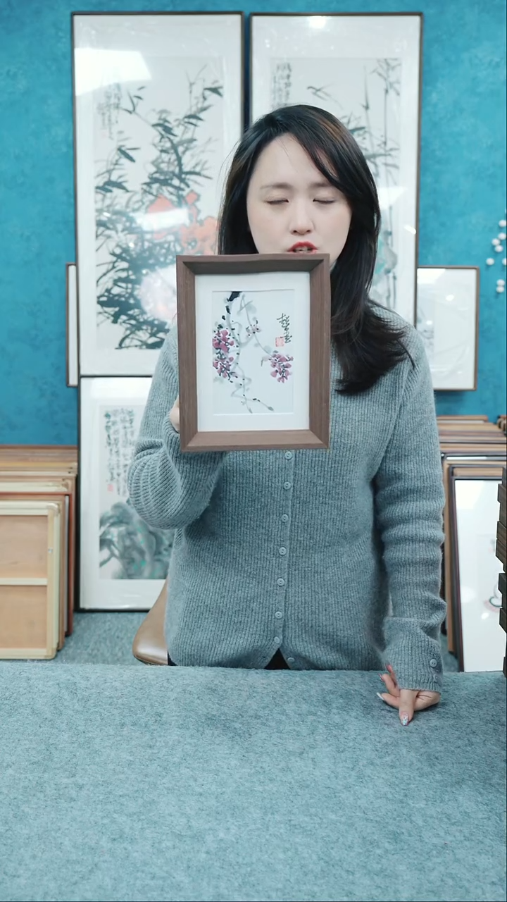 【闪购商品】国画8寸郑志超老师木质摆台 