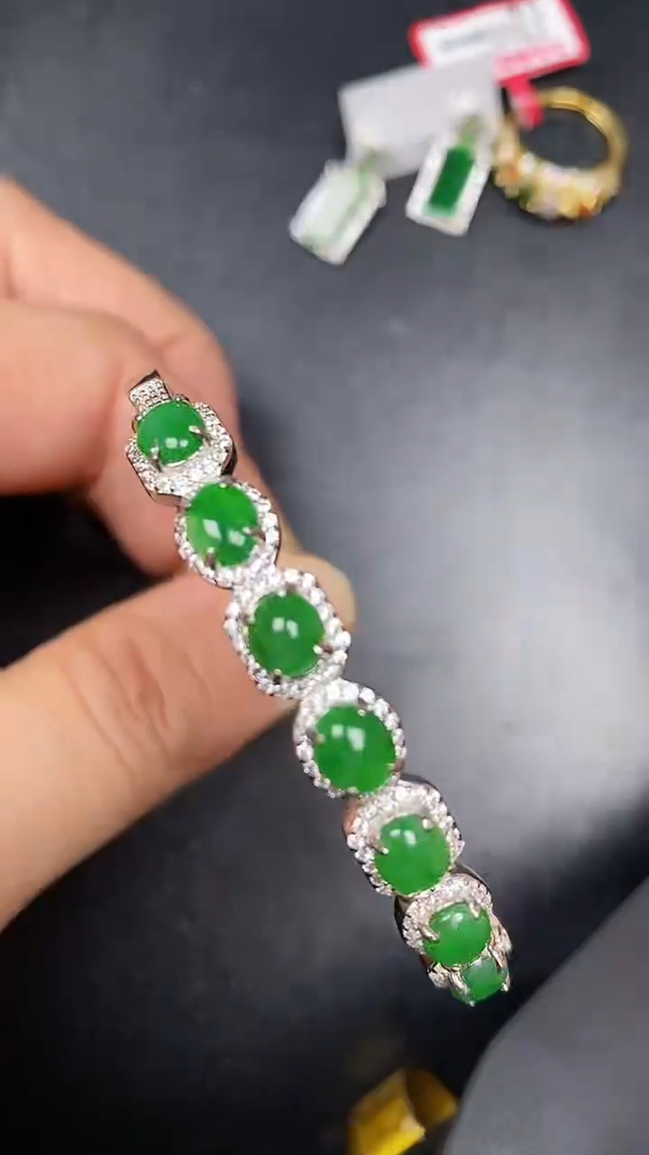 银S925镶嵌戒指翡翠3190