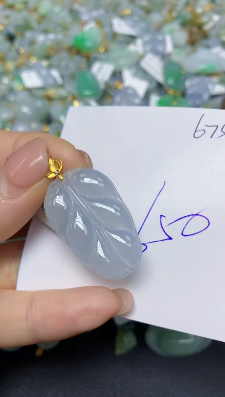 【闪购商品】翡翠挂件18K金镶嵌 天然翡翠A货