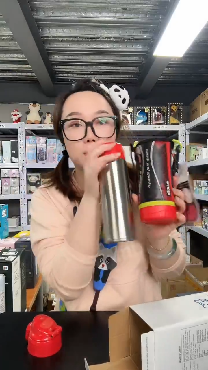 不锈钢C708 双盖 红色 500ml