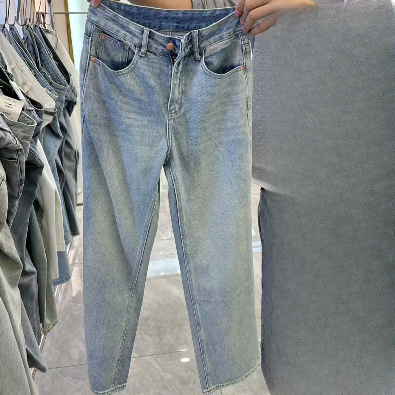 【春邮实体】粉标净版长裤春夏季牛仔裤直筒时尚风