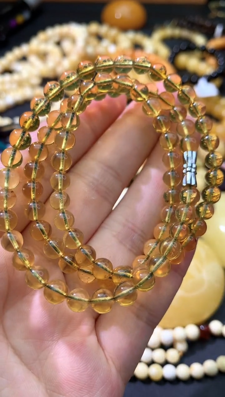 未镶嵌项链琥珀项链