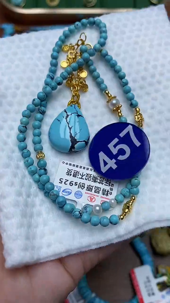 【闪购商品】绿松石项链银S925镶嵌457