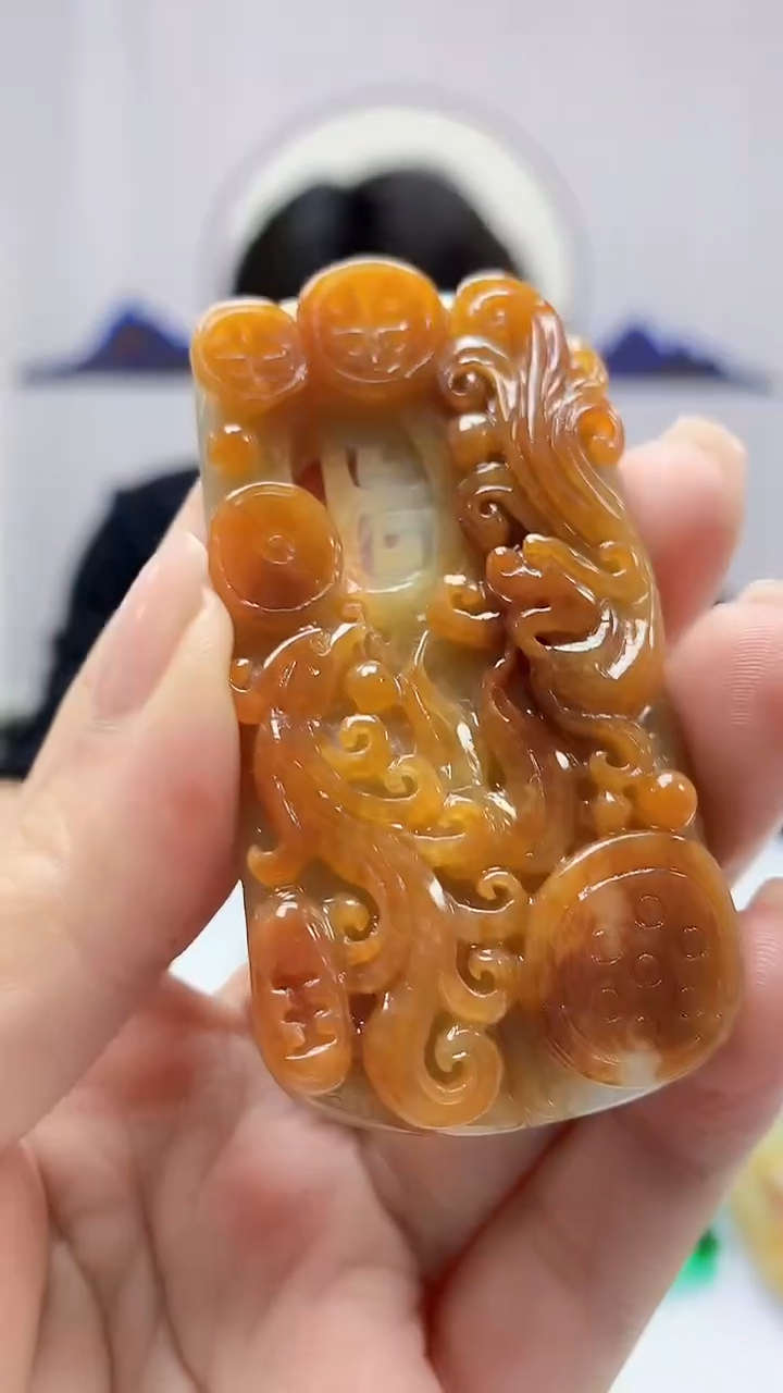 【闪购商品】定制翡翠未镶嵌5145ms-毛货赠珠链185凤凰