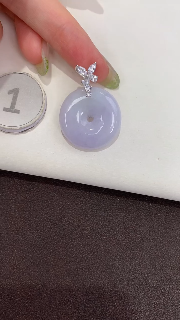 颈饰银S925镶嵌翡翠天然缅甸a货翡翠(多样性发其一