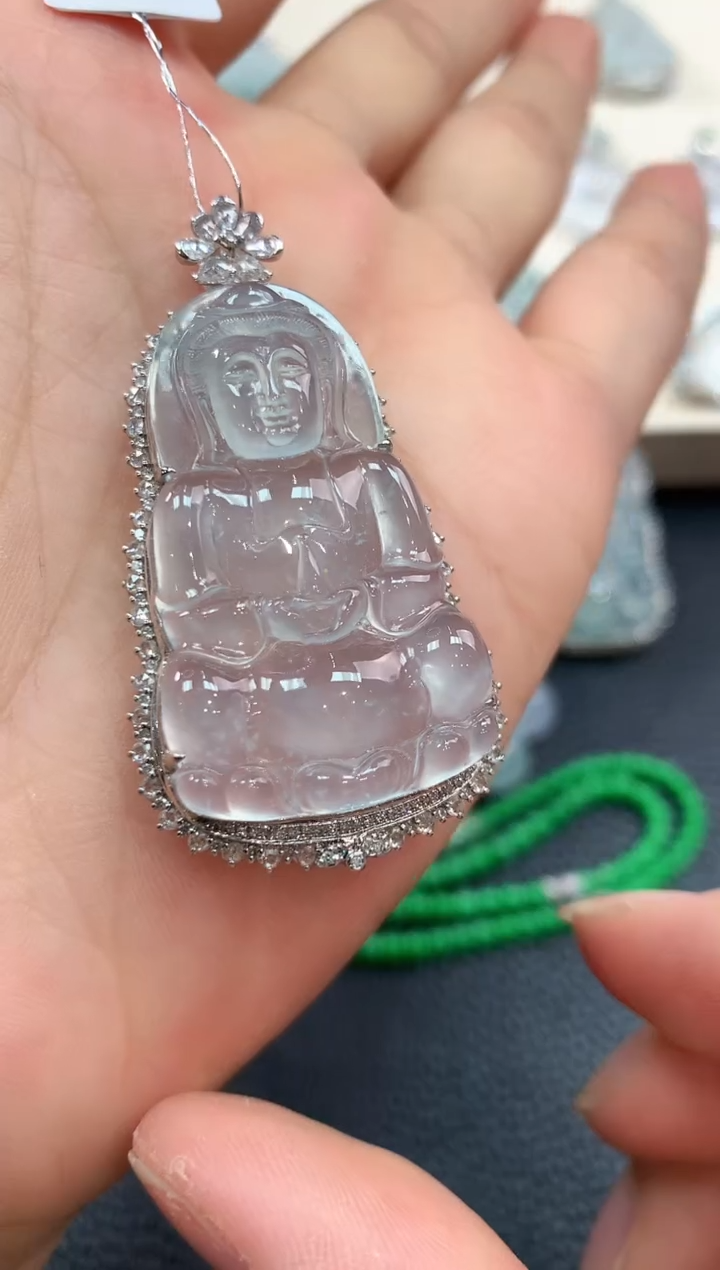 【闪购商品】翡翠吊坠(不含链)18K金镶嵌n104       