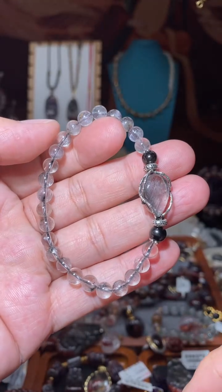 【闪购商品】水晶手串未镶嵌黑银钛