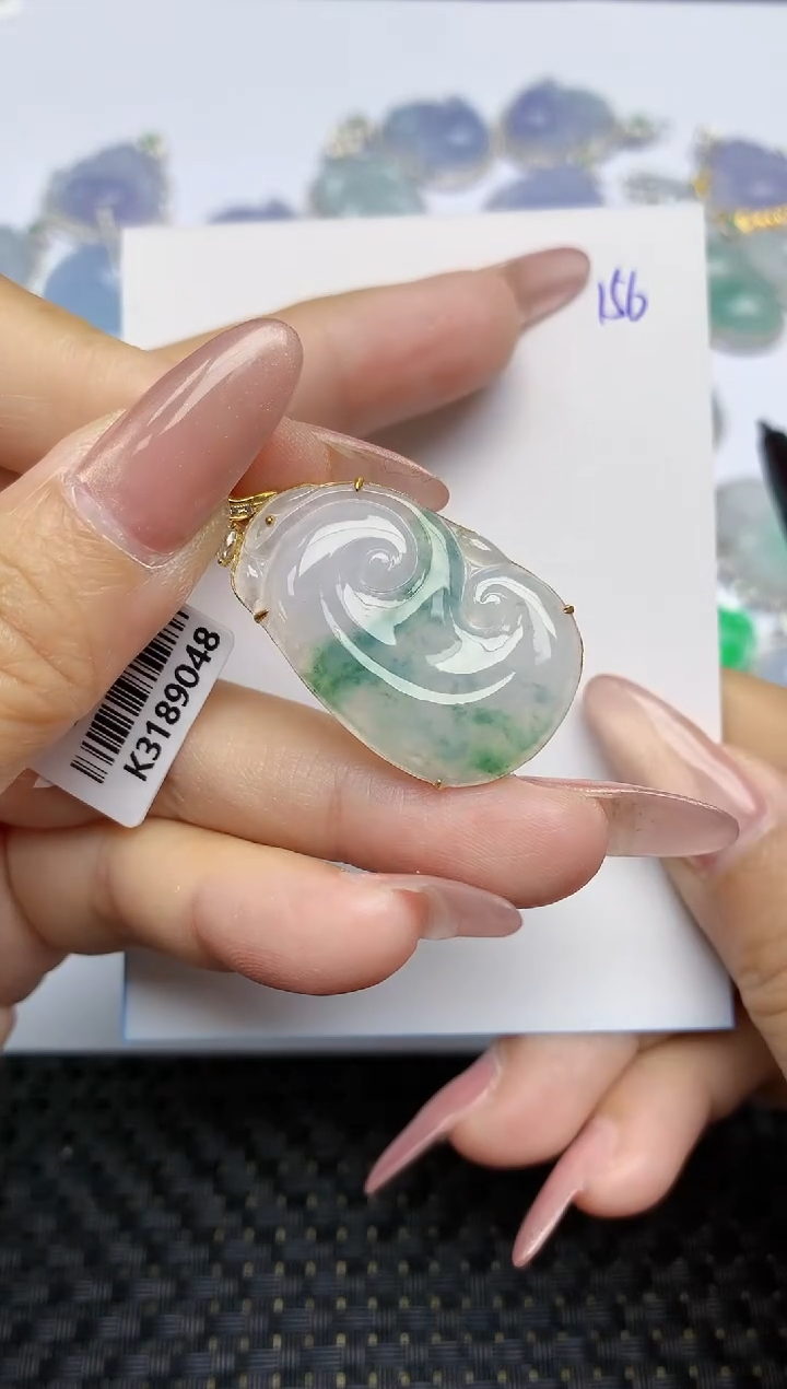 【闪购商品】翡翠颈饰18K金镶嵌天然A货翡翠 156