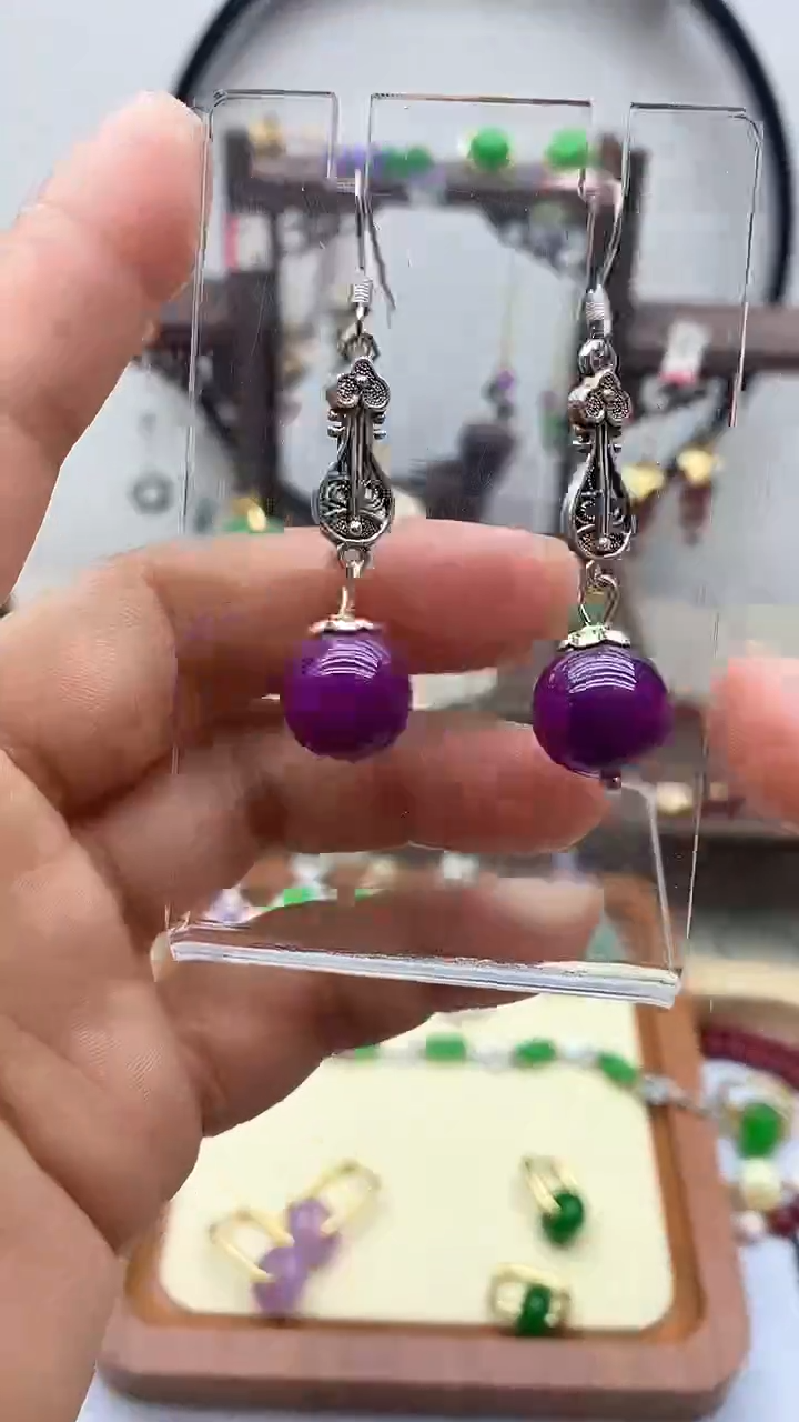 【闪购商品】苏纪石（舒俱来）耳饰银S925镶嵌118