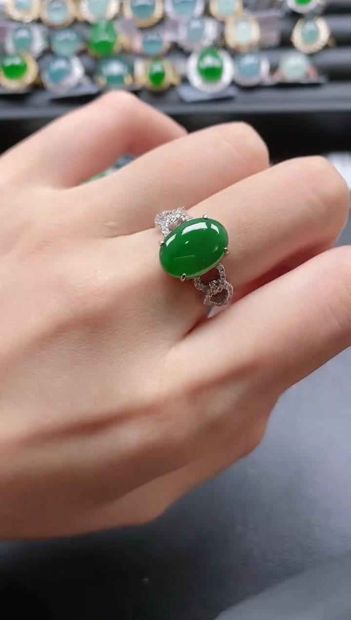 【闪购商品】翡翠戒指银S925镶嵌51511