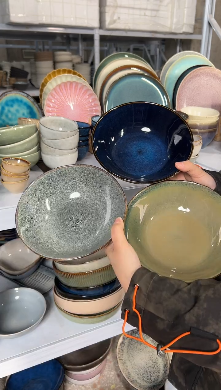 陶瓷外贸尾货瑕疵满20包邮X3菜碗组合