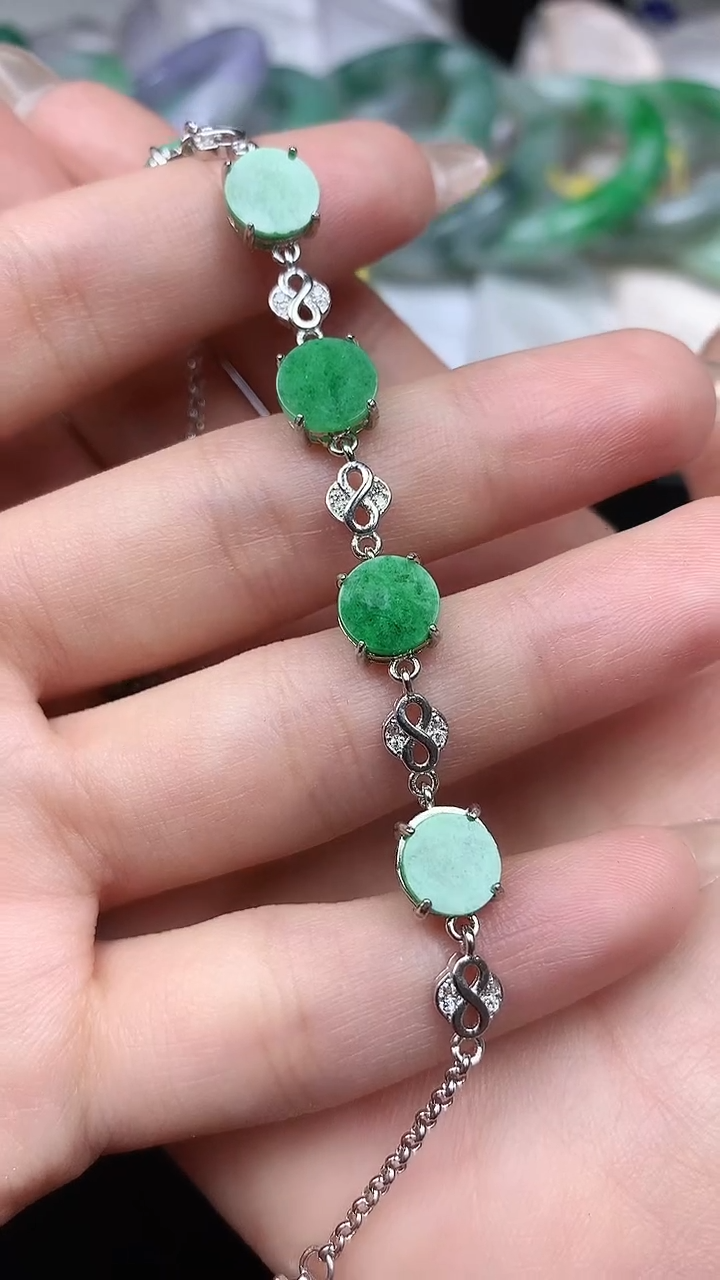 【闪购商品】翡翠手链银S925镶嵌手链