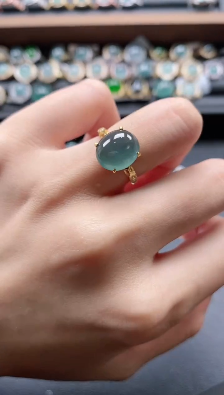 【闪购商品】翡翠戒指银S925镶嵌51151